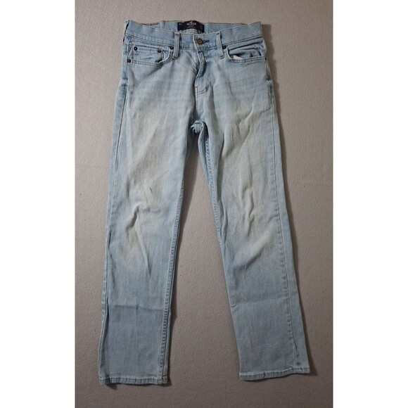 Hollister Epic Flex Jeans Men's 28x30 Straight Blue Light Wash Denim Skate Work - Picture 1 of 12